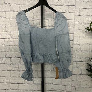 Reformation Square Neck Long Sleeve Crop Top - New with Tags